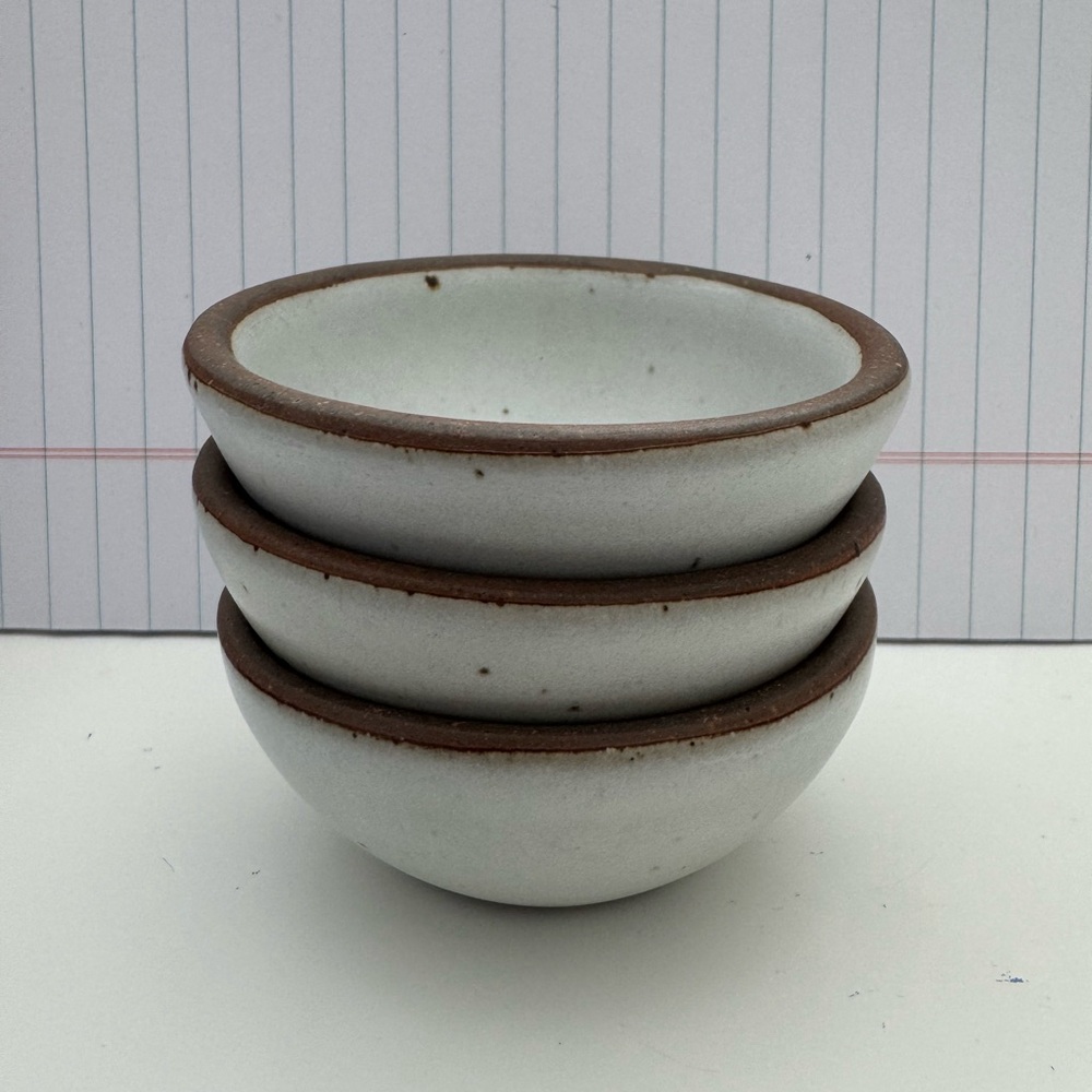 3 East fork pottery bitty bowls old eggshell, circa 2019/2020